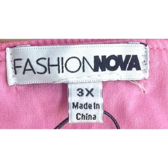 NWT Fashion Nova Midi Bodycon Size 3X Bella Ribbed Summer Barbie Pink Dress - Picture 9 of 11